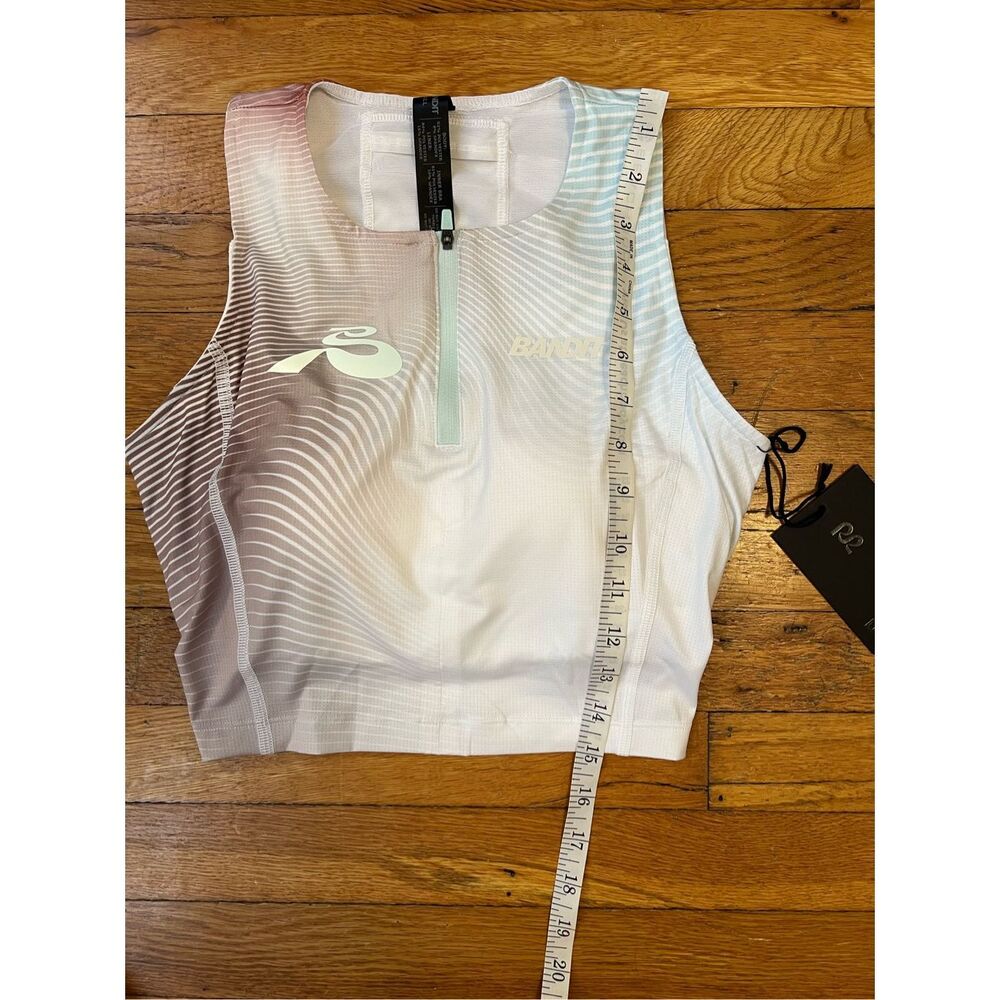 BANDIT RUNNING - ARES™ ZIP FRONT RACE CROP - MINTY BLUE GRADIENT - Picture 6 of 9